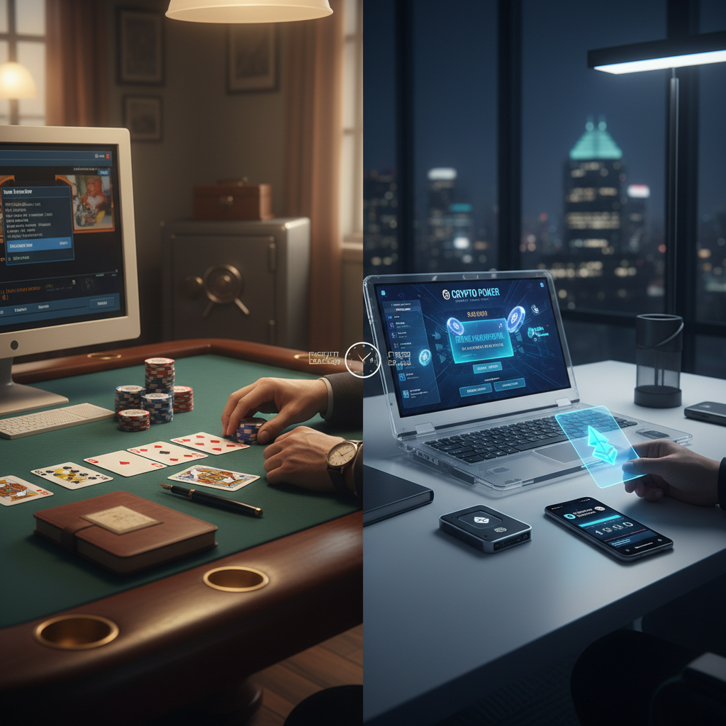 Een eerlijke vergelijking tussen traditioneel en crypto poker